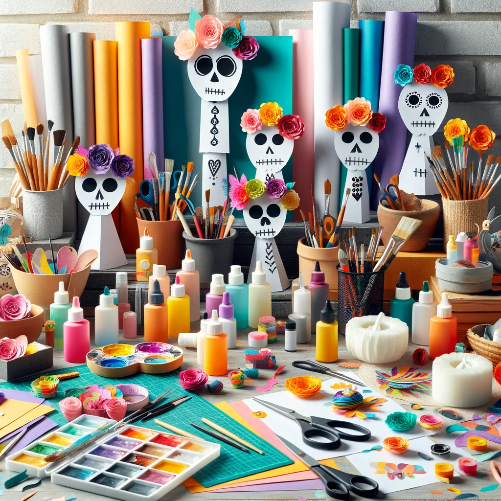 elaboración de catrinas de papel