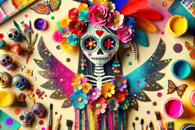 Catrinas de papel adornadas