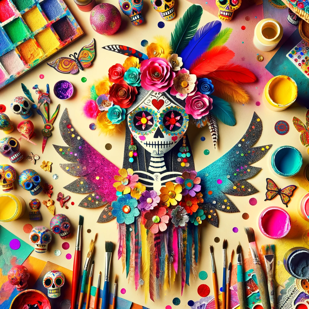 Catrinas de papel adornadas